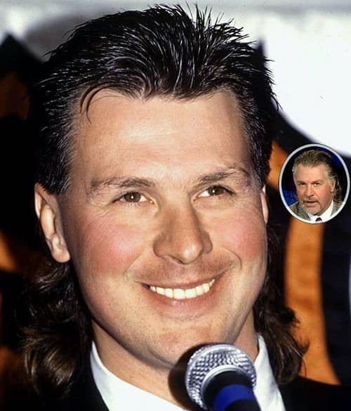 Photo of Barry Melrose mullet hairstyle.