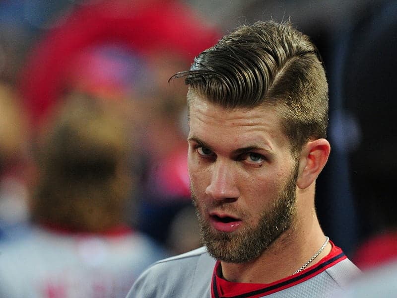 baseball player with combover hairstyle