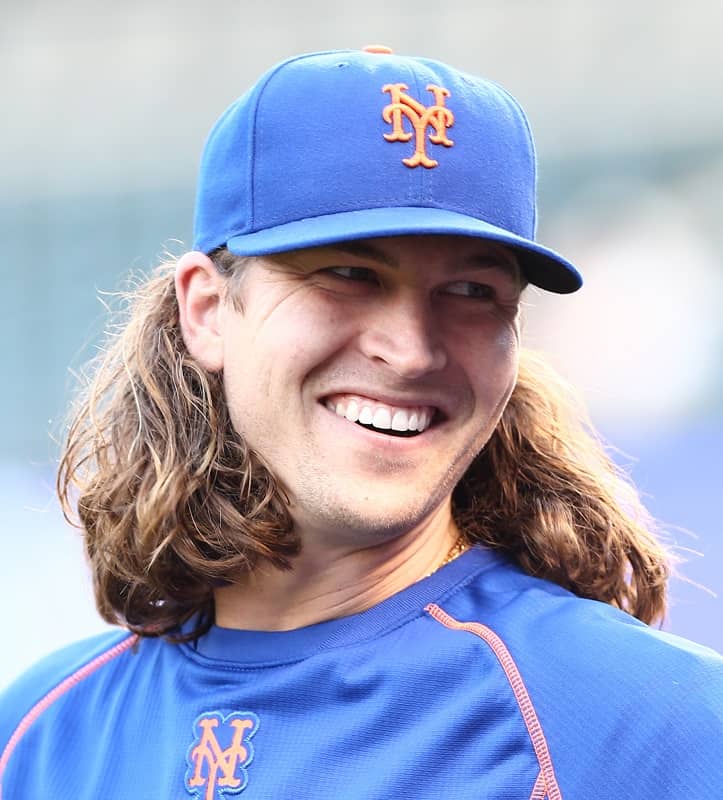 baseball player with long hair - Jacob deGrom