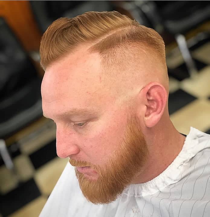 beard comb over with skin fade