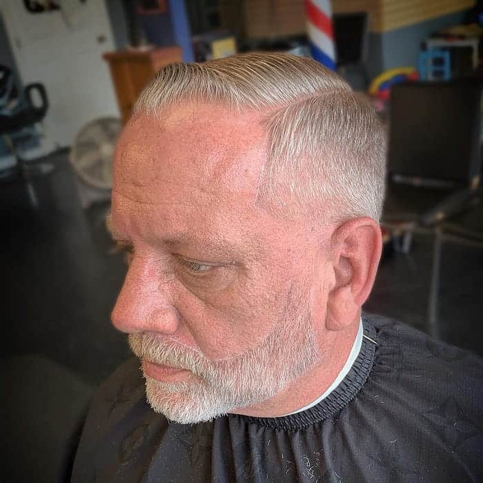 comb over with beard for older men