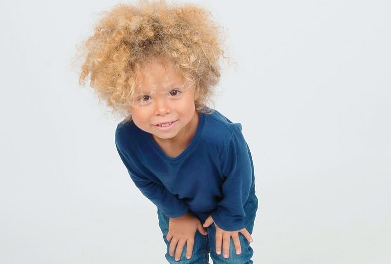 Black Kid with Blonde Hair