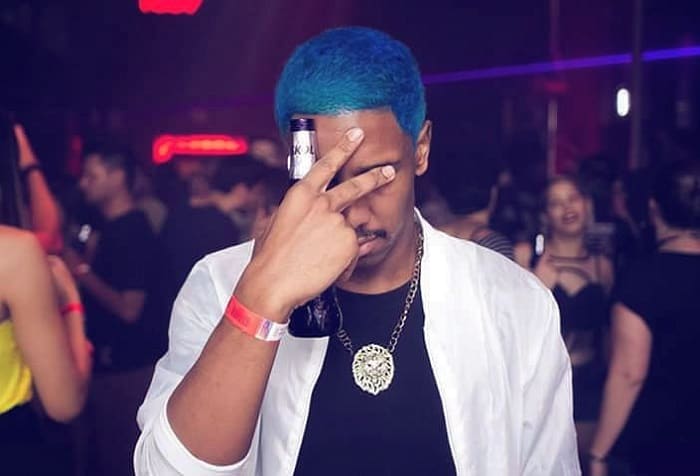 Long Blue Hair Inspiration for Men: Celebrities and Influencers - wide 7