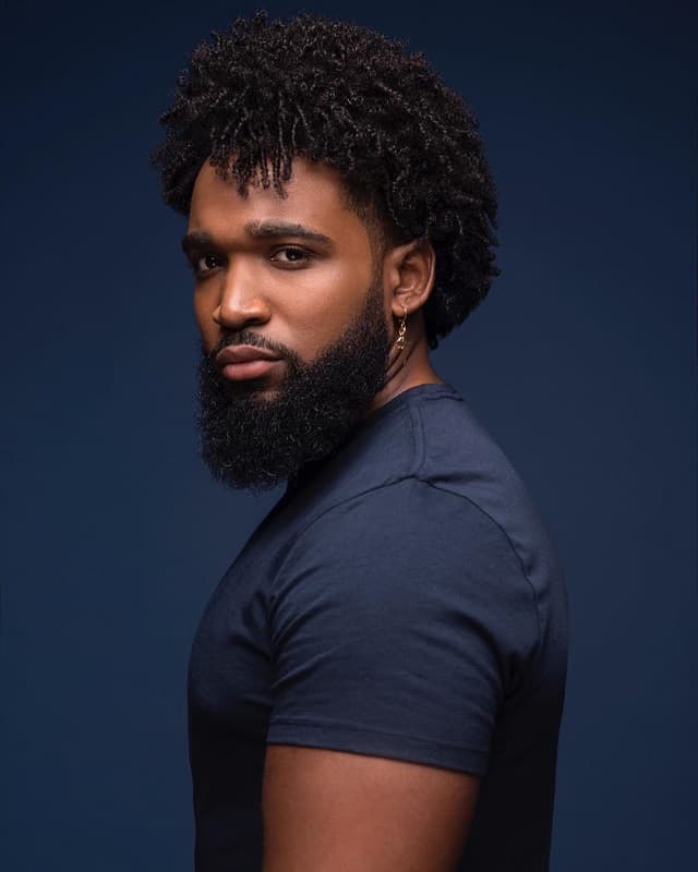 Bearded Curly Hairstyles for Black Men-Curly Black Mens Hairstyles