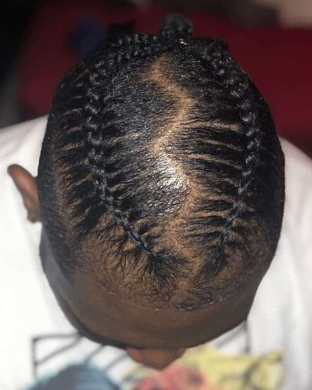 black men two braided man bun