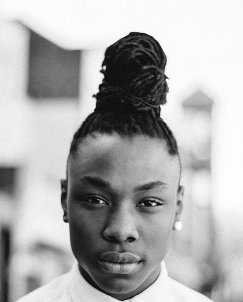 black men with mountainous bun