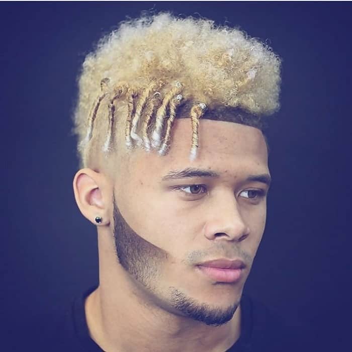 black guy with blonde curly hair