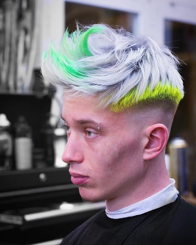 blowout haircut with neon colors