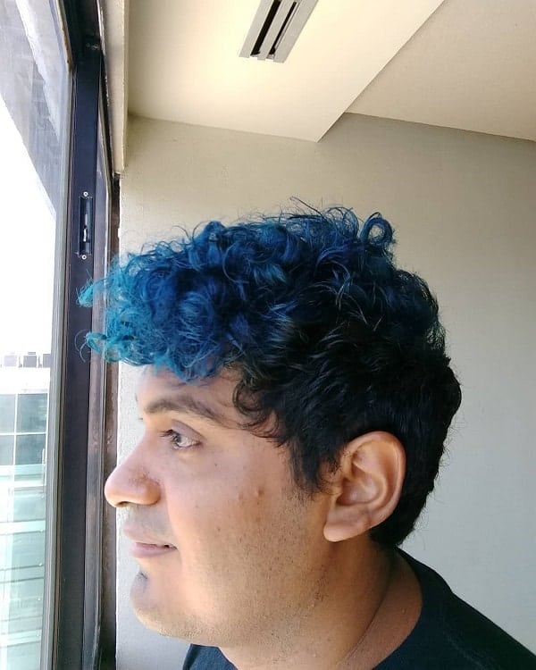 Blue Curly Hair for Men