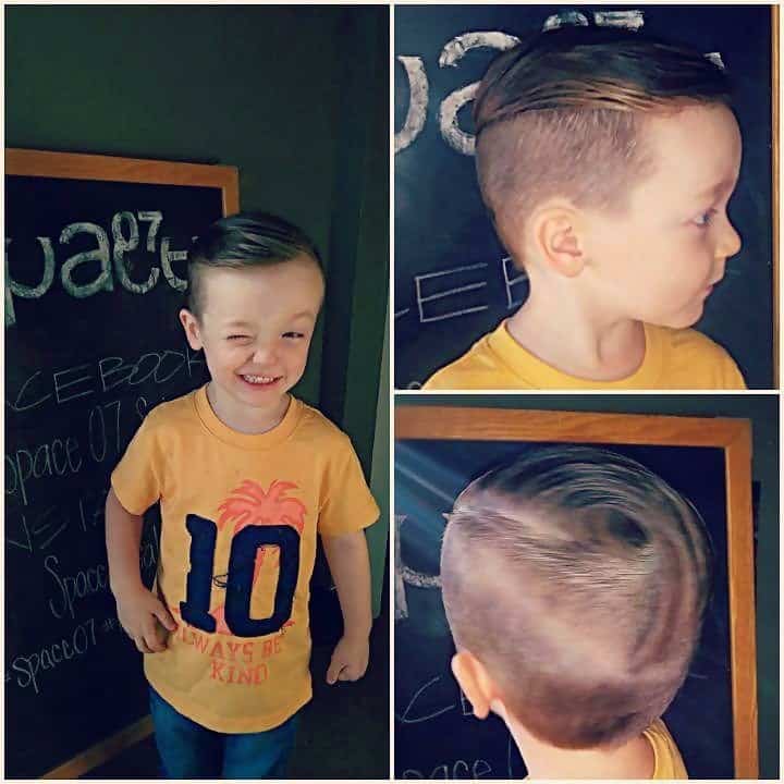 Boys Undercut with Slick Back Comb Over Style