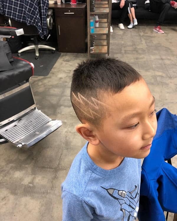 Boy's Undercut with Lightning Bolt Design