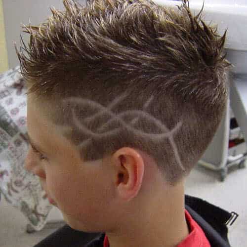 Photo of boys hair tattoo.