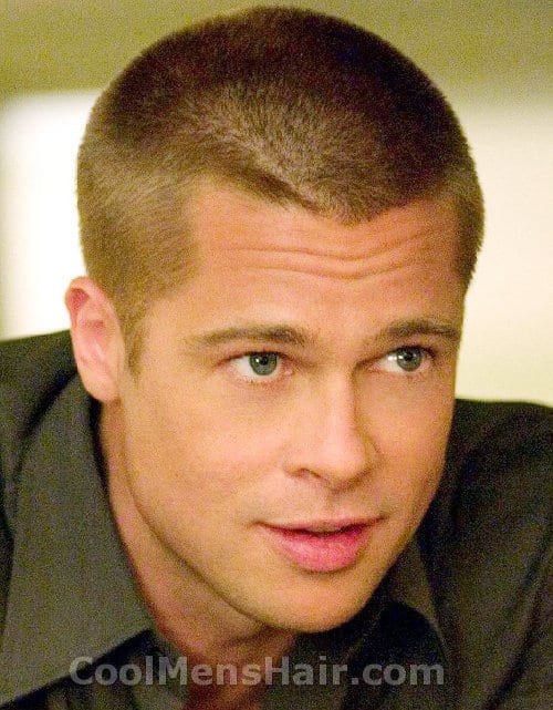 Brad Pitt buzz cut.