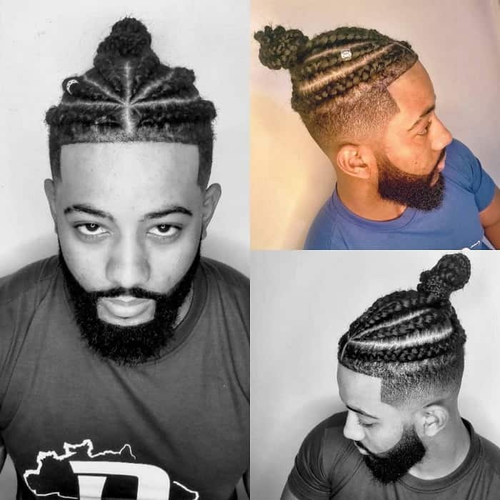 Man Bun Braids With Fade Black Men Men With Buns Challenge The