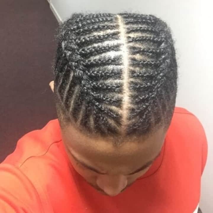 fish bone style braids for men