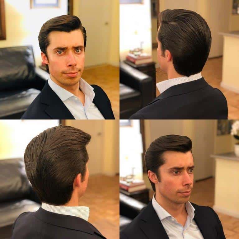 side swept hairstyle for businessman