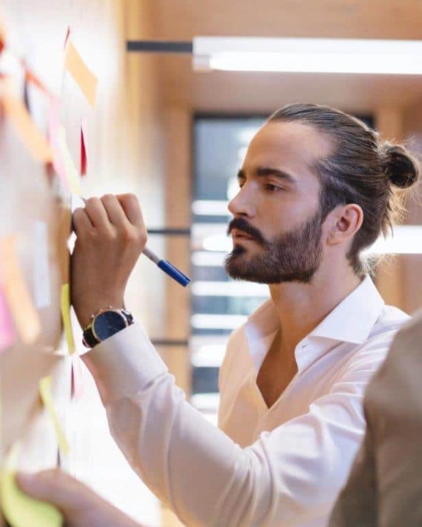 businessman with man bun