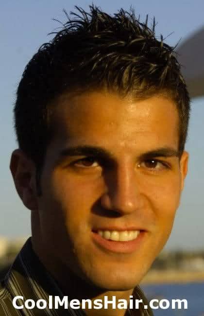 Image of Cesc Fabregas short spiky hairstyle. 