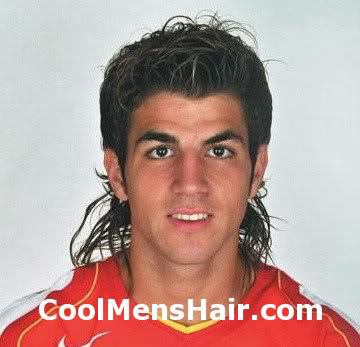 Picture of Cesc Fabregas mullet hairstyle. 