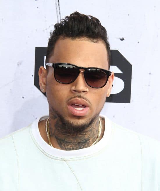 chris brown's hairstyle with quiff