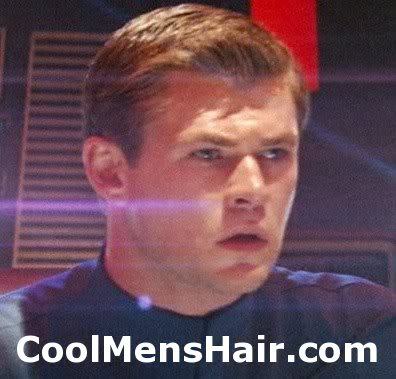 Picture of Chris Hemsworth Ivy League hairstyle. 