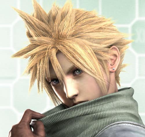 Photo of Cloud Strife spiky hairstyle.