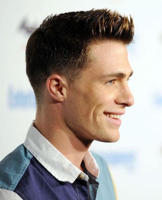 Photo of Colton Haynes tapered haircut.