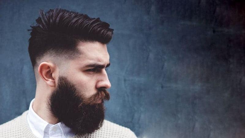 comb over fade with beard 2