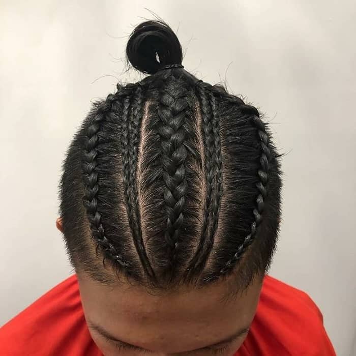 best cornrow man bun hairstyles 