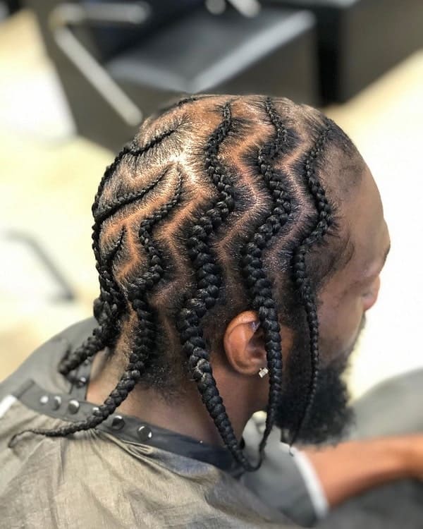 cornrows on long black hair