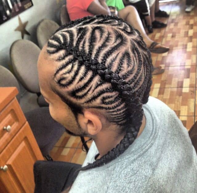 side braided cornrow for men