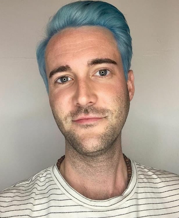cotton candy blue hair color for men
