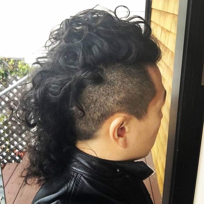 long curly faux hawk for men