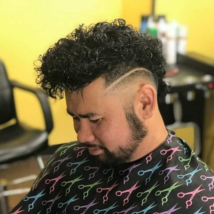 Curly Faux Hawk with Skin Fade