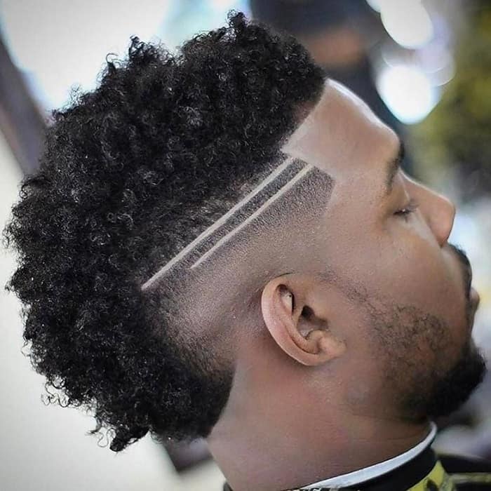 curly faux hawk for black men