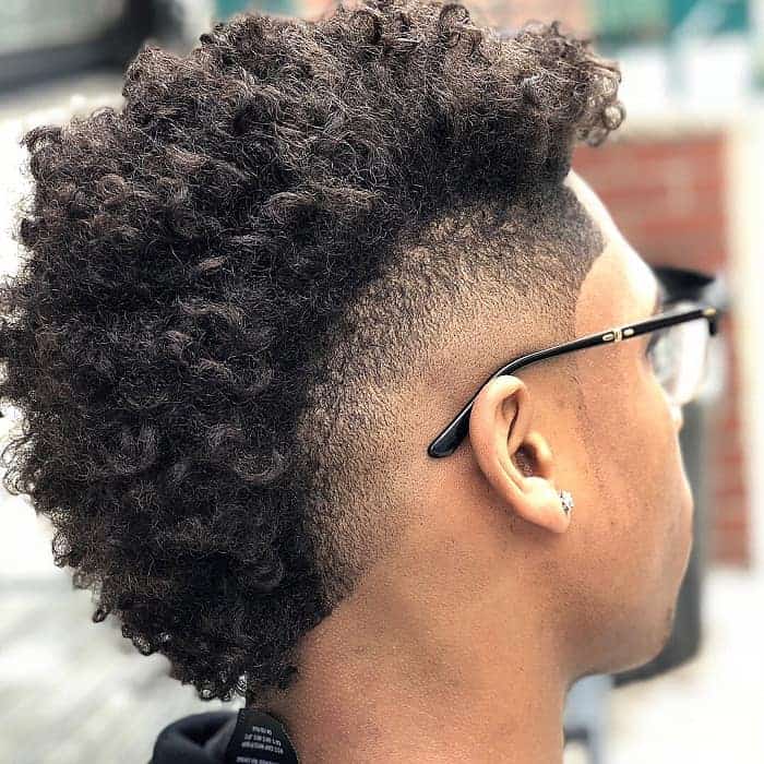 Curly Mohawk with Fade for Men