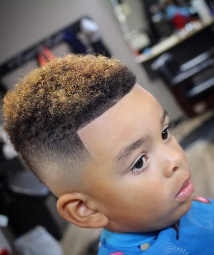 plateau top haircut for boys with curly hair