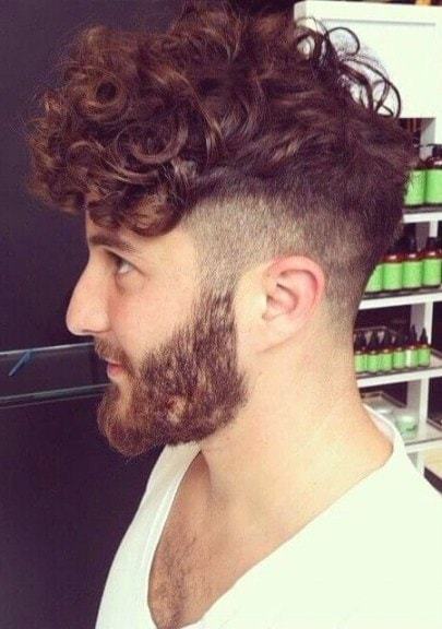 curly hair with beard