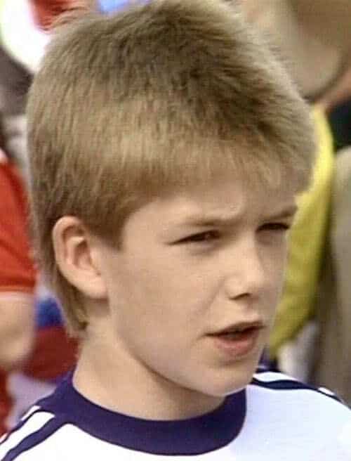 David Beckham childhood hair.