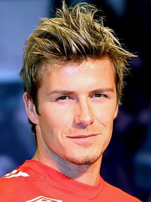 David Beckham spiky hairstyle.