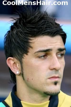 Photo of best soccer player, David Villa fohawk hairstyle 