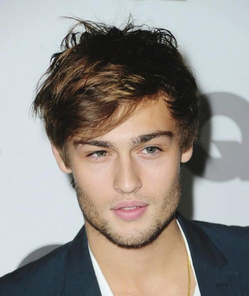 Image Douglas Booth casual hairstyle for men.