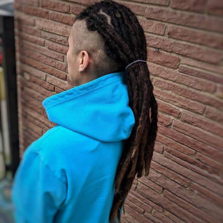 dreadlock ponytail with mohawk