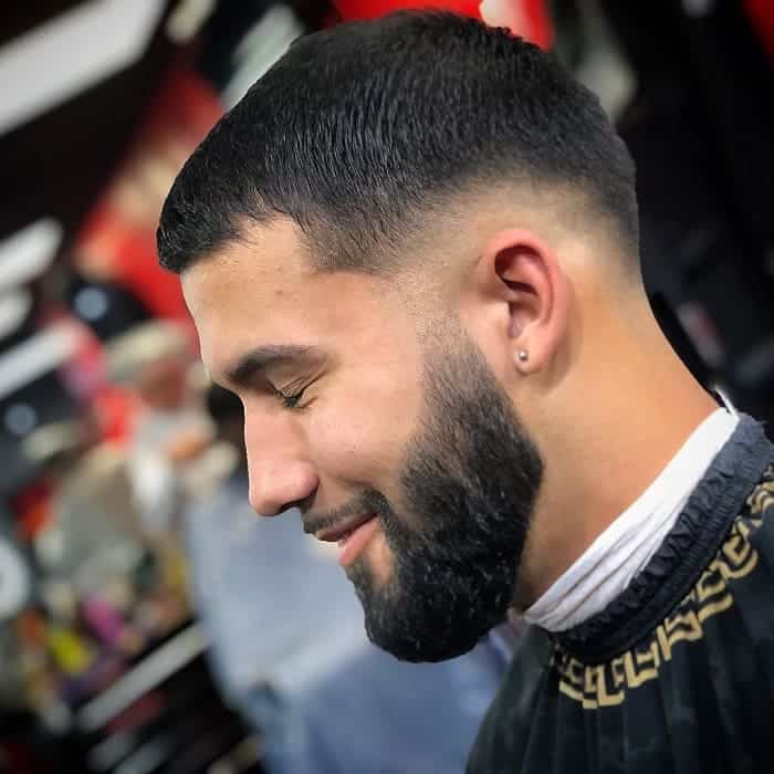 drop fade with full beard