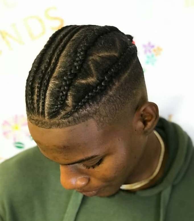 black guy with dutch braids