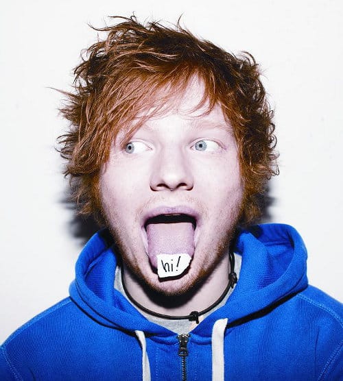 Photo of Ed Sheeran hairstyle.