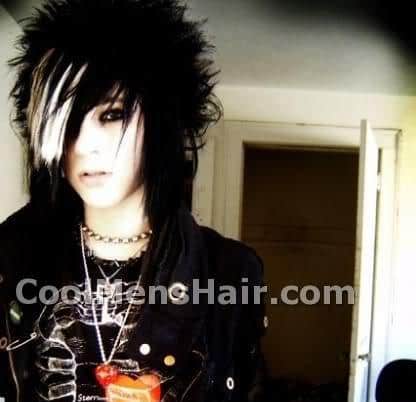 Image of emo hair with fringe covering one eye. 