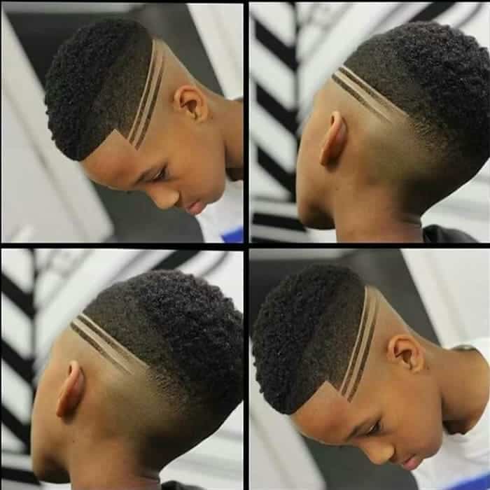 black boy mid fade hair with surgical line