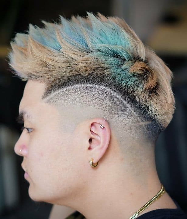 Colorful Faux Hawk Taper with Undercut