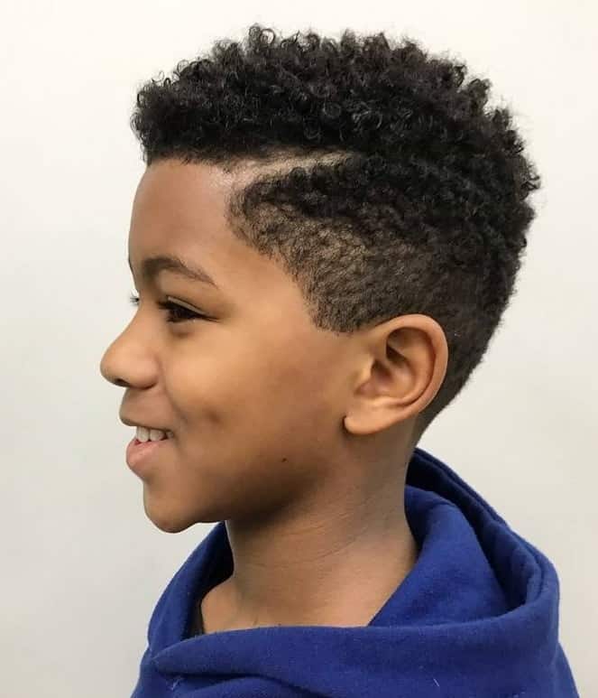 black boy with short curly hair